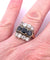 Bague 61 Bague en or jaune 18 carats sertie de saphirs et de diamants 58 Facettes