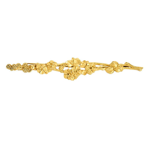 Broche Broche barrette à motif floral ajourée en or jaune 58 Facettes MAR0742