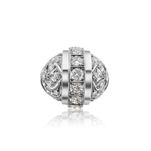 Bague Art Déco en platine et diamants, Portugal, vers 1925-1935