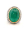Bague 54 Bague en or 18 carats avec émeraude colombienne et diamants 58 Facettes