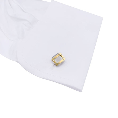 Boutons de manchette Cartier, "Santos Dumont", or et acier. 58 Facettes 33211