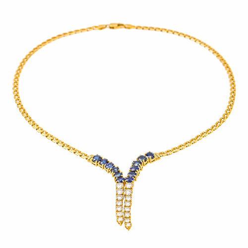 Collier Collier Négligé Or jaune Saphir, Diamant 58 Facettes 4324634CN