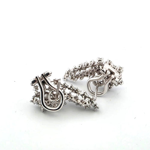 Boucles d'oreilles Orecchini en or blanc 18 kt et diamants 58 Facettes