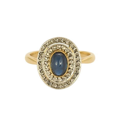 Bague 51 Bague en or jaune, or blanc, saphir et diamants 58 Facettes VAN0130