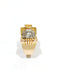 Bague 57.5 Bague Tank Or, Platine, Diamants 58 Facettes