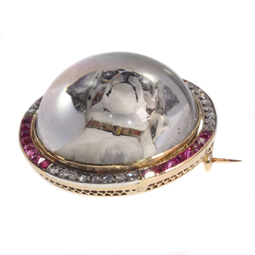 Montre Symbole d'affection : un Jack Russell Terrier en pierres précieuses 58 Facettes 21007-0047