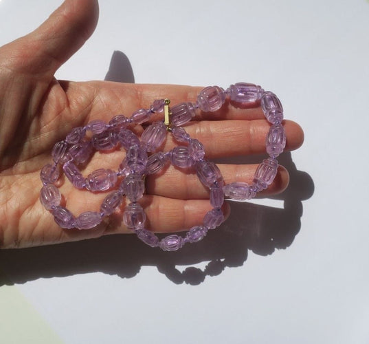 Collier Collier améthystes fermoir en or 58 Facettes