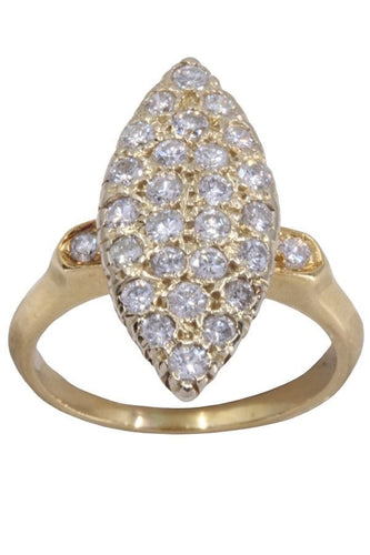 Bague 52 Marquise pavage diamants 58 Facettes 084471