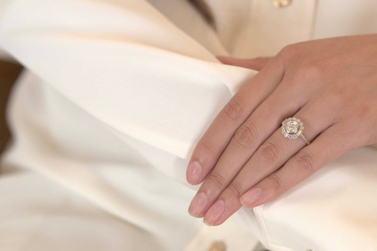 Bague 53 Bague vintage diamant en or et platine 58 Facettes 25714 25579