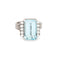 Bague 52.5 Bague en platine avec diamant aigue-marine de 7,28 carats 58 Facettes G14156