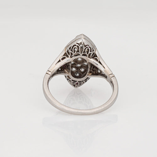 Bague 50 Bague Art Déco Vintage Diamant Rubis Platine Navette 58 Facettes G14042