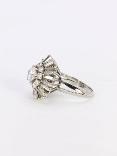 Bague 49 Bague soleil or blanc diamants 2.8 ct 58 Facettes 886