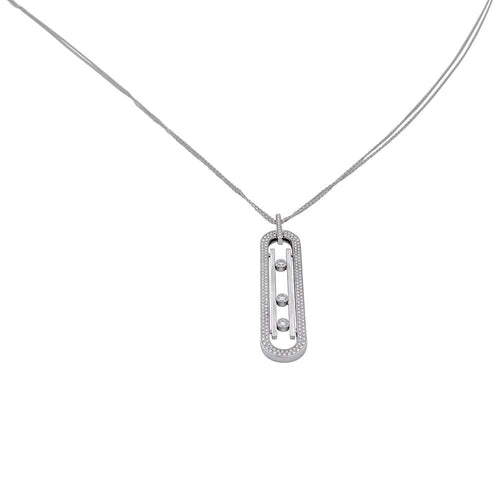 Collier Sautoir Messika, "Move 10th anniversary", or blanc, diamants. 58 Facettes 32173