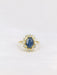 Bague Bague marguerite vintage or diamants saphir ovale 58 Facettes J164