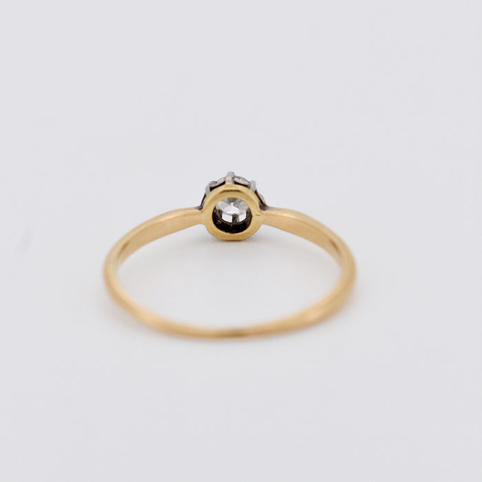 Bague solitaire ancien or et diamant