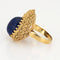 Bague Bague vintage en lapis-lazuli en or jaune 18 carats Taille 5,75 Cocktail Bijoux de luxe 58 Facettes G13405
