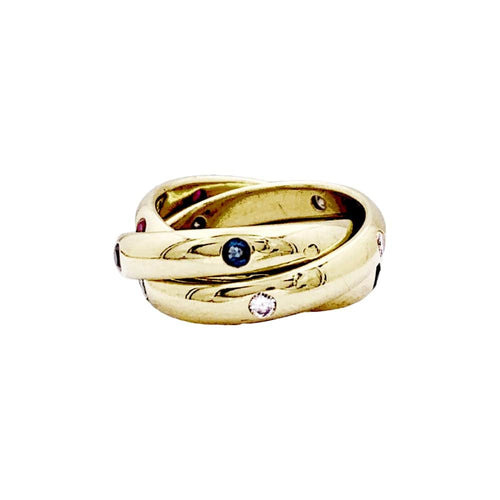 Bague 51 Bague Cartier, "Constellation", or jaune, saphirs, rubis, diamants. 58 Facettes 35360