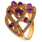 Bague 62 Bague en or rose avec améthystes et diamants bruns 58 Facettes G3866