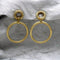Boucles d'oreilles Vintage 14K Gold Florentine Finish Double Hoop Earrings 58 Facettes