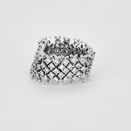 Bague 64 Bague souple, or gris et diamants 58 Facettes 250214