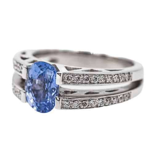 Bague 51 Bague Solitaire Or blanc Saphir 58 Facettes 2975753CN