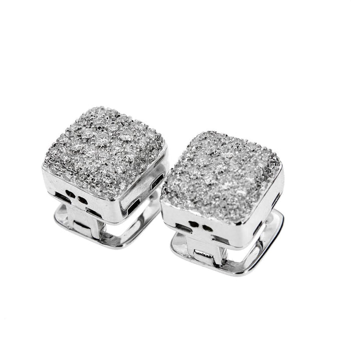 Boucles d'oreilles Boucles d'oreilles or blanc et diamants 58 Facettes 13519