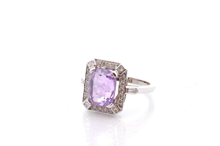 Bague 53 Bague art déco saphir violet et diamants 58 Facettes 27137-27182