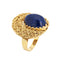 Bague Bague vintage en lapis-lazuli en or jaune 18 carats Taille 5,75 Cocktail Bijoux de luxe 58 Facettes G13405