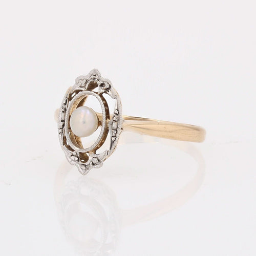 Bague 50 Bague perle fine ancienne or jaune 58 Facettes 25-072A