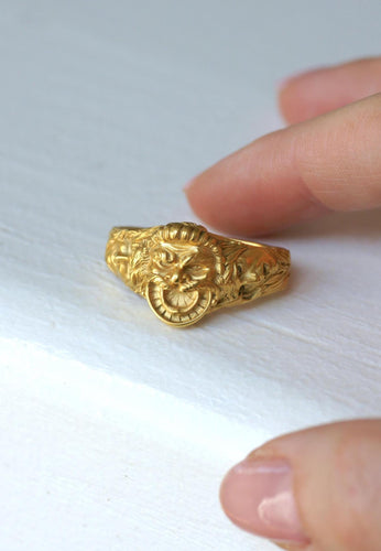 Serre foulard XIXè siècle Bacchus et Bacchante or jaune 58 Facettes