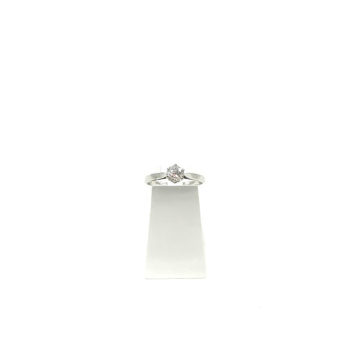 Solitaire or blanc et diamant