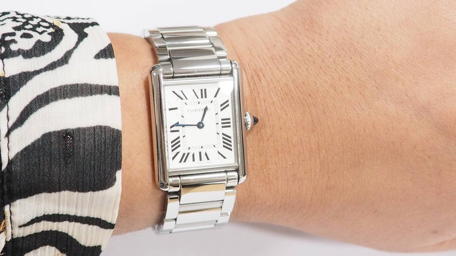 Montre Montre Cartier Tank en acier 58 Facettes 33019