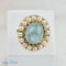 Bague 53.5 Bague vintage extravagante en or 585, ornée d'aigue-marine et de perles 58 Facettes 1996