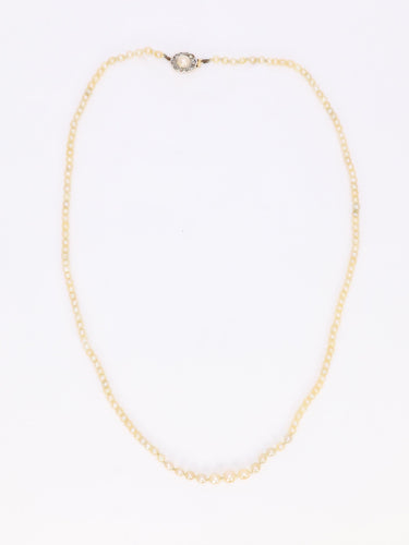 Collier Collier de perles fines fermoir or jaune diamants taille rose 58 Facettes 507