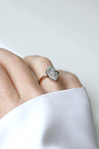 Bague 53 Bague Marquise Ancienne Diamants 1,30 Cts Or rose 58 Facettes