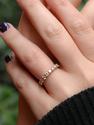 Bague 52 Alliance américaine or jaune diamants 1,9 ct 58 Facettes J73