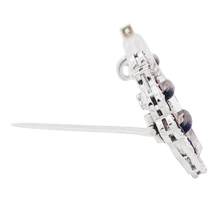 Broche Broche Art Déco, or blanc, diamants, onyx. 58 Facettes 33898