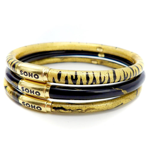 Bracelet SOHO 18K GOLD ENAMEL Golden Calligraphic Stripe Bangle Bracelet 58 Facettes