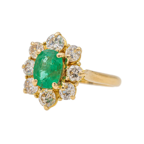 Bague 52 Bague Pompadour Or jaune Emeraude 58 Facettes 3753143RV