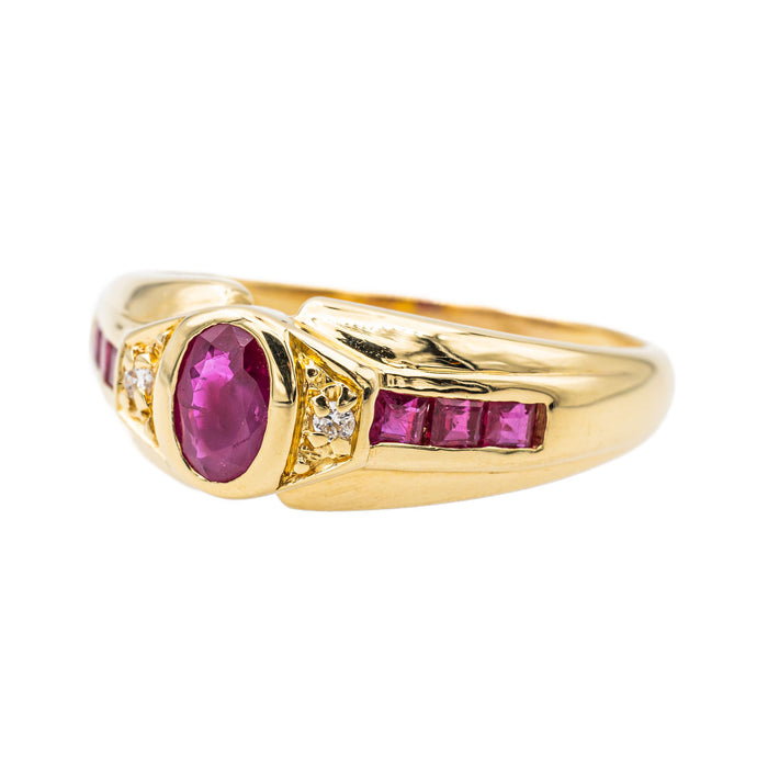 Bague Or jaune Rubis