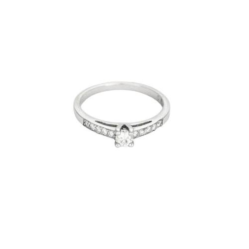 Bague 56 Elini - Bague Solitaire en or blanc et diamants 58 Facettes LP1191/12