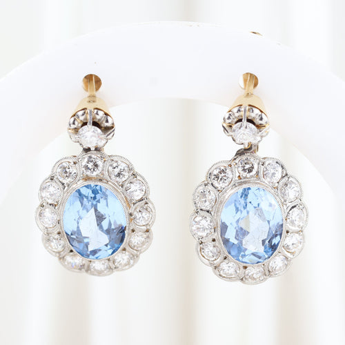Boucles d'oreilles Boucles d'oreilles vintage ornées de diamants taille brillant et de spinelles 58 Facettes J00003070