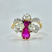 Bague 53 Bague duchesse perle, diamants taille ancienne et rubis en or jaune 58 Facettes 1