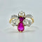 Bague 53 Bague duchesse perle, diamants taille ancienne et rubis en or jaune 58 Facettes 1
