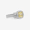 Bague Bague en diamant jaune fantaisie de 2,02 carats en forme de coussin HRD 58 Facettes R1661