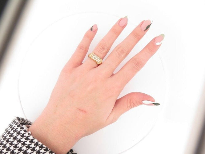 Bague 52 bague bandeau en or jaune et 16 diamants brillants 0.4ct 58 Facettes 258751