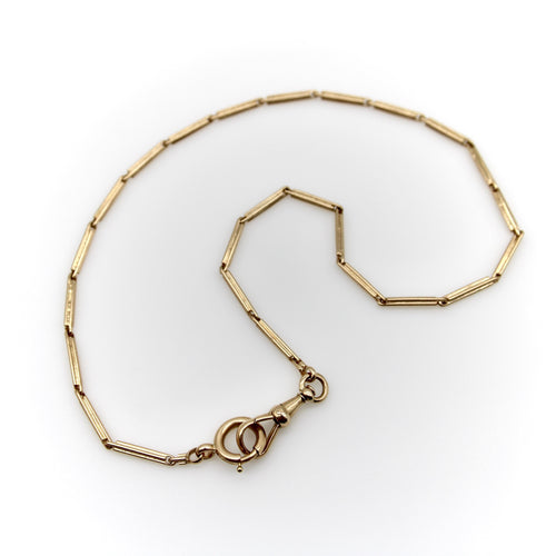 Montre Chaîne de montre austro-hongroise édouardienne en or 14 carats 58 Facettes A20024