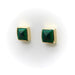 Boucles d'oreilles clous pyramidaux en malachite signature dorés 58 Facettes