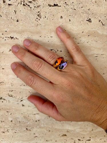 Bague 53 BULGARI - Bague vintage « Celtaura » – Or jaune et citrine – Circa 1980 58 Facettes