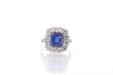Ring Unheated natural sapphire and diamond ring in platinum 58 Facettes 25554 25414